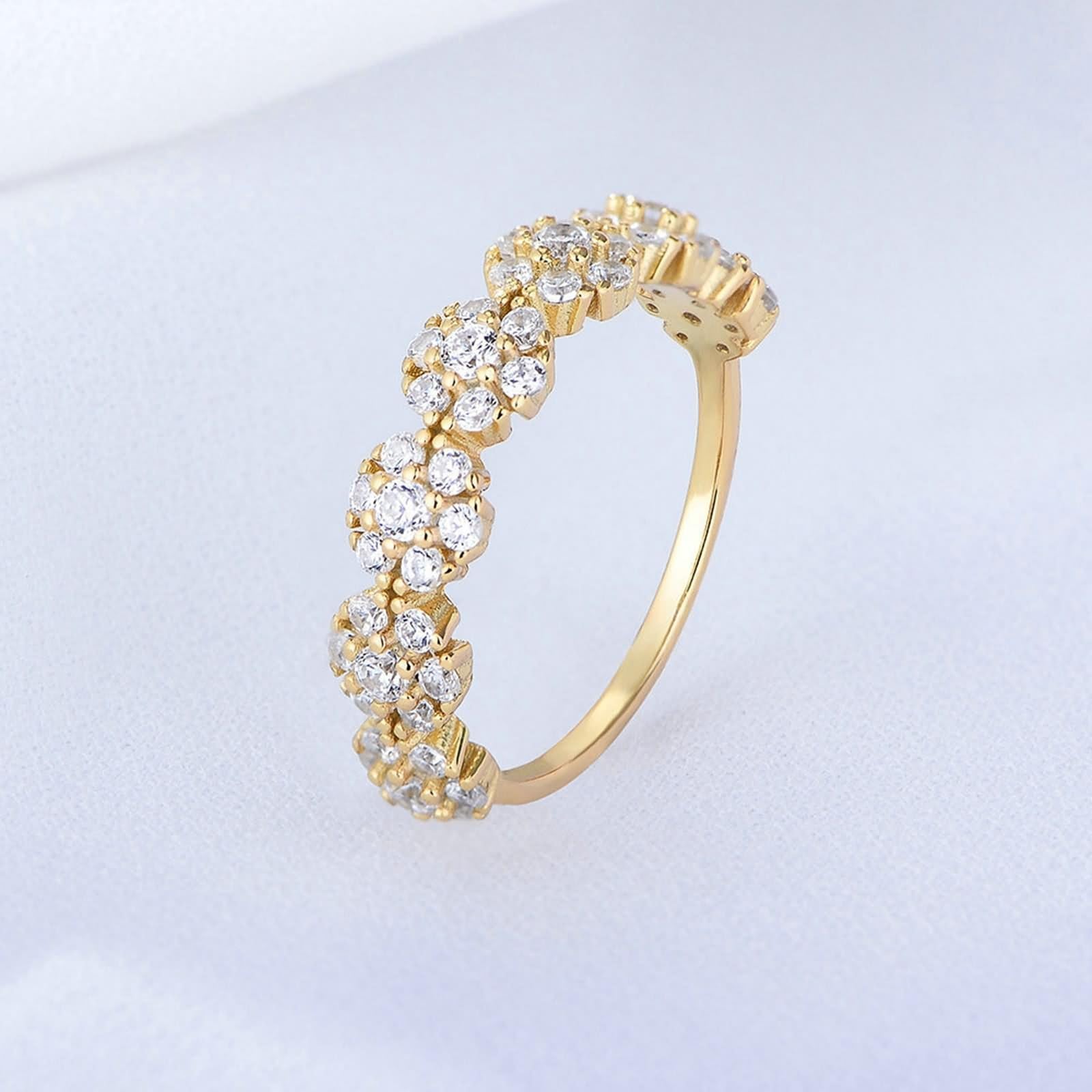 Anello da donna minimalista, anello da donna con pollice, con moissanite, oro giallo 18 carati, misura 62 (19,7)