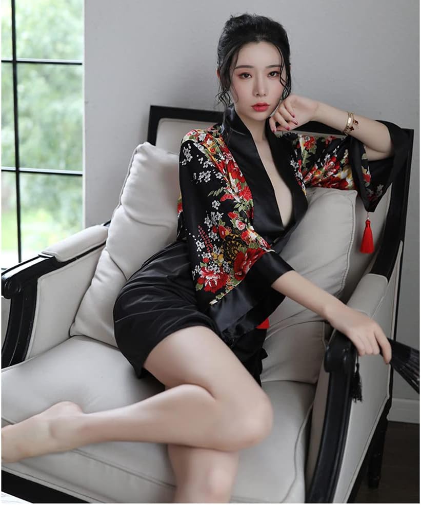SINROYEE Sexy Anime Cosplay For Women Cheongsam Lingerie Dress Japanese Kimono Costumes Dancer Chemise Side Slit