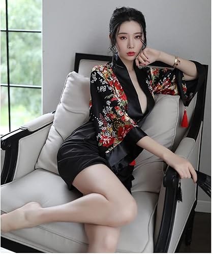 Miniatura 6 de SINROYEE Sexy anime cosplay para mujer Cheongsam vestido de lencería japonesa kimono disfraces bailarina Chemise abertura lateral