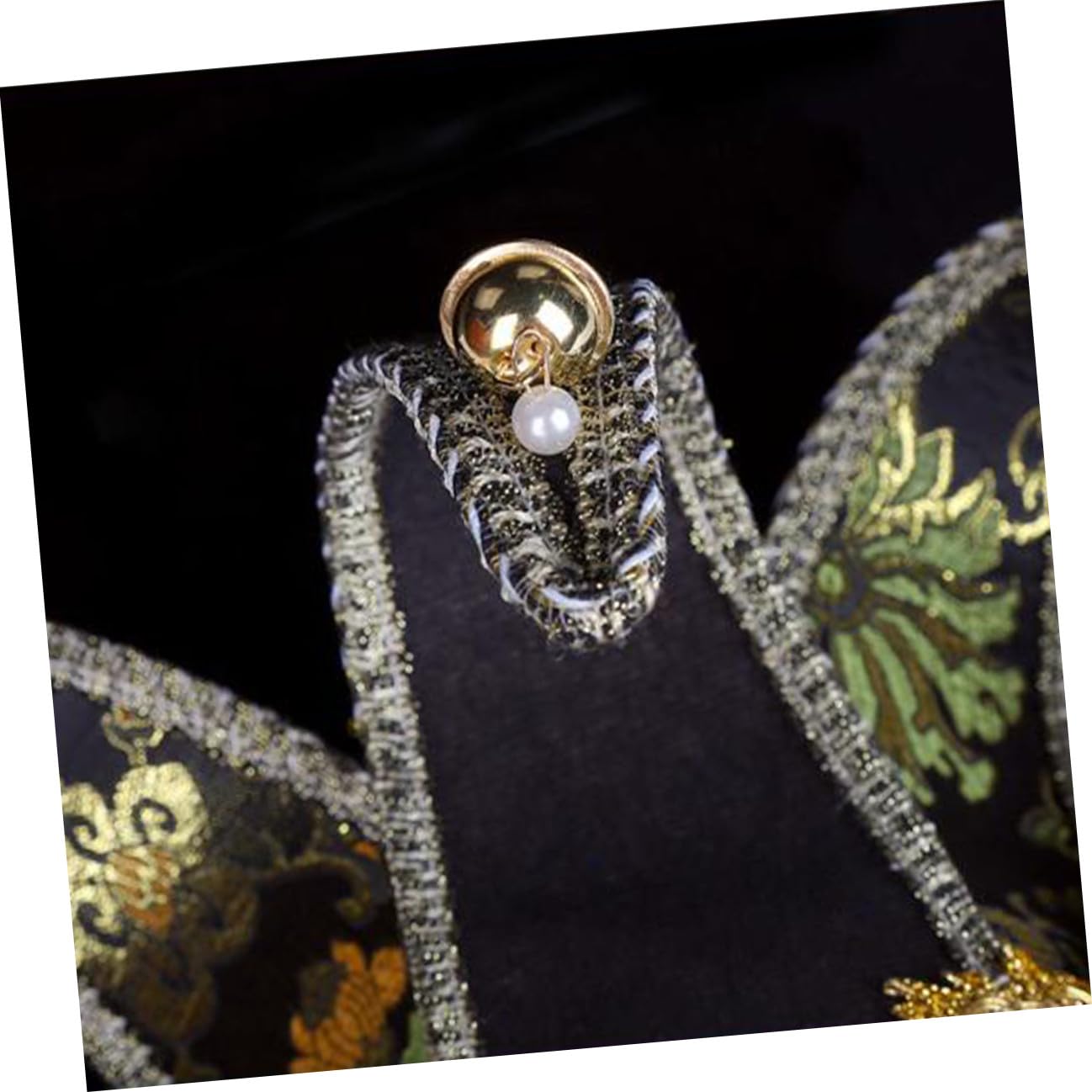 Artibetter Maschera Veneziana Nera a Tutto Volto in Plastica e Tessuto Decorazione a Campanello per Performance di Carnevale ed Esposizioni di Animazione