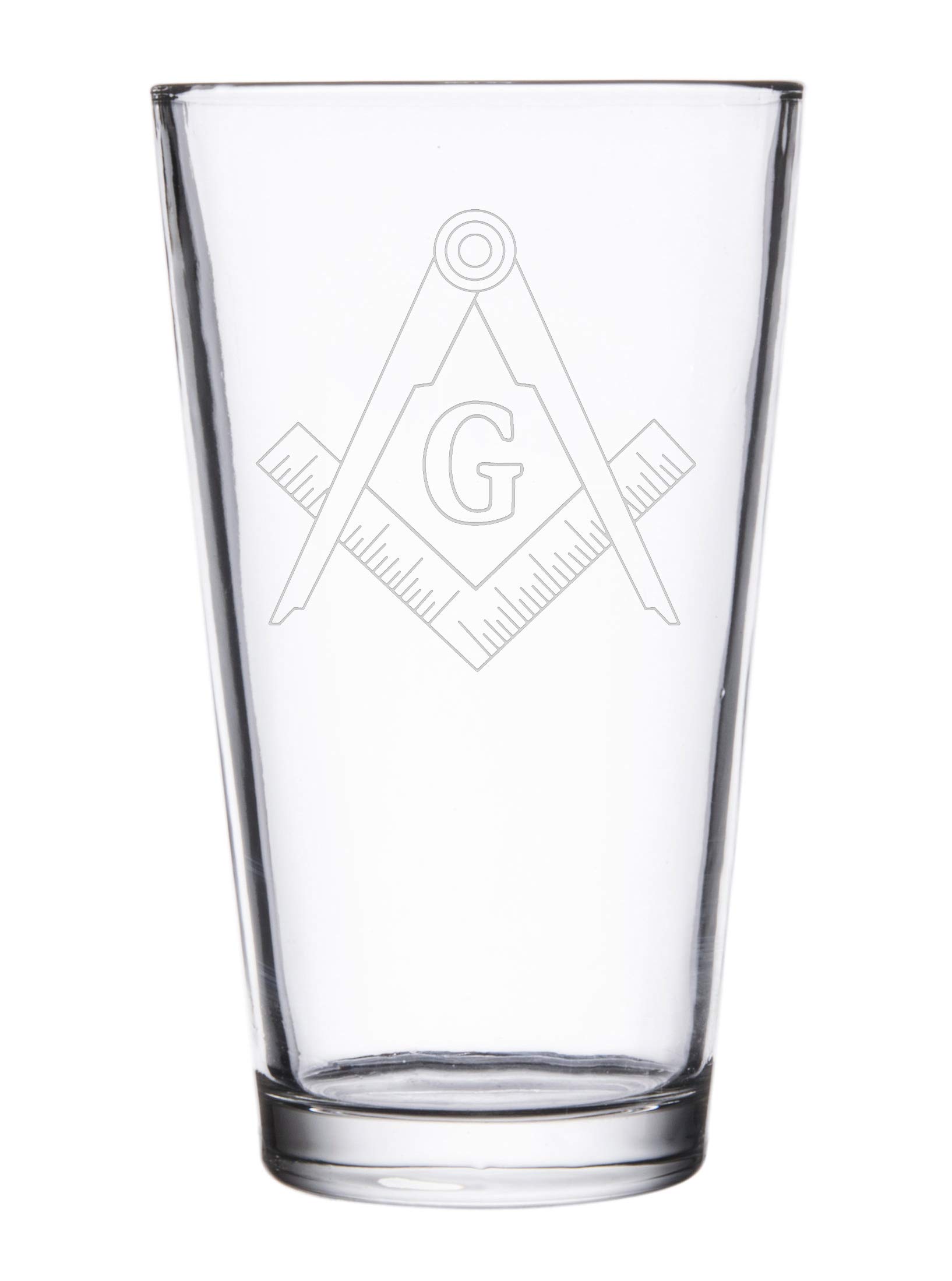 Mason Masons Masonic Live Better Logo Symbols - Laser Engraved Pint Glasses for Beer, 16 oz Stein