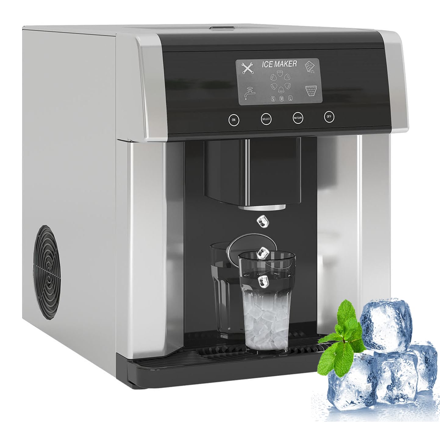 Broyeur à glace électrique avec écran LCD au design premium pour comptoir moderne