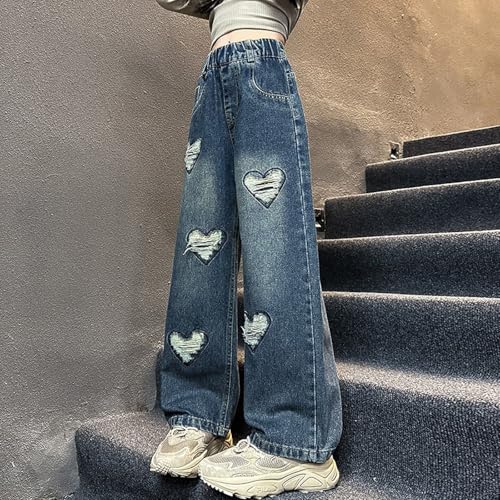 Wide Leg Jeans for Teen Girls Street Cute Baggy Loose Straight Kids Denim Pants Relaxed Fit Full Length 5-16 Years2