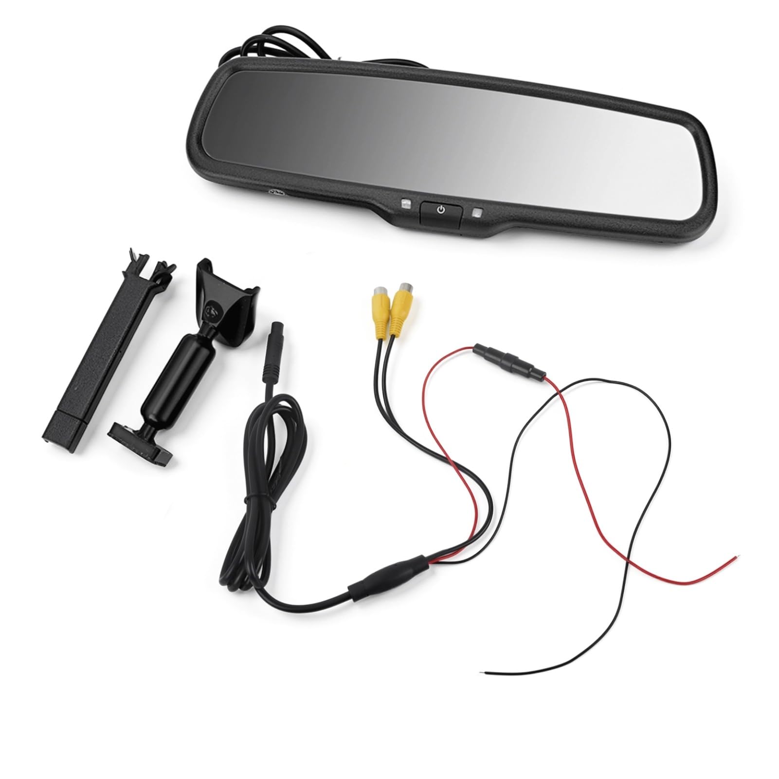 Monitor Retrovisore Oscurante per Auto, Monitor Specchietto Retrovisore per Veicolo Auto 4,3 Pollici con Staffa Nera, Staffa per Specchietto Retrovisore Auto per Telecamera