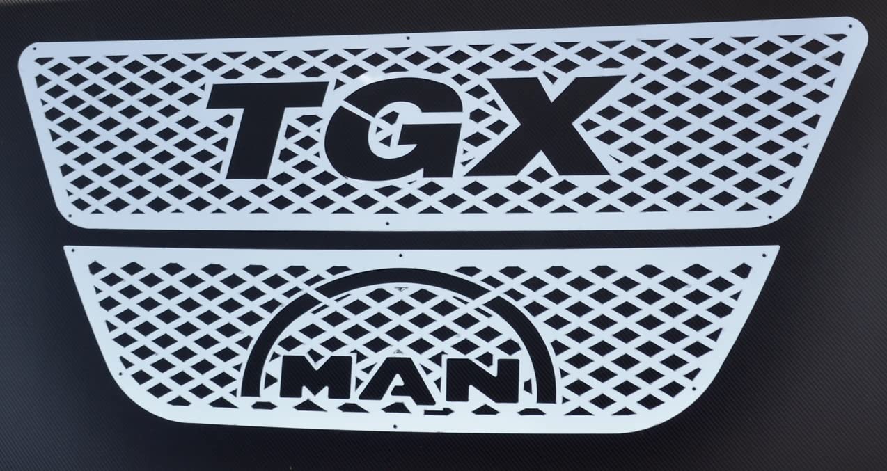 2 pezzi di griglia anteriore cromata in acciaio inossidabile per decorazione camion MAN TGX Euro 5
