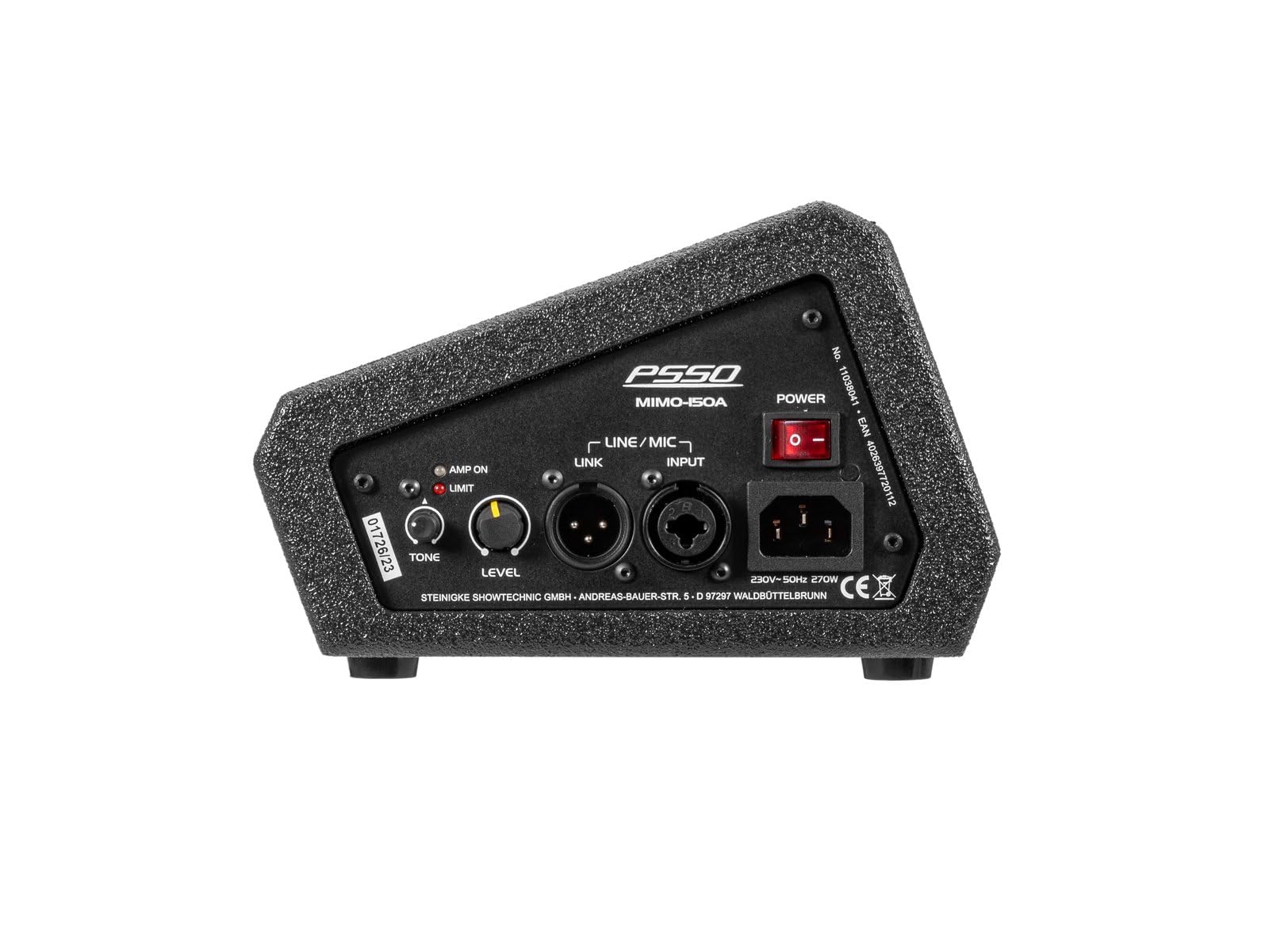 PSSO MIMO-150A Aktiv-Bühnenmonitor | Sehr kompakter Aktiv-Monitorlautsprecher (3 x 4, 150 W RMS)