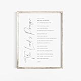 Generic The Lords Prayer Print, Our Father Prayer, Christian Home Scripture Sign, Scripture Wall Art, Farmhouse Decor, Bible Verse Sign,372, 11 x 17 Inches, 16 x 24 Inches. 24 x 36 Inches, white