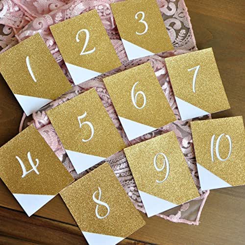 Glitter Table Numbers. Modern Wedding Decor. Reception