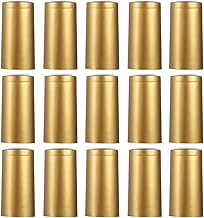 Pvc Wine Shrink Wrap 200Pcs PVC Heat Shrink Capsules Wine Shrink Wrap Sleeves Caps Wine Bottle Shrink Caps for Wine Cellars and Home Use (Golden) Wine Heat Shrink Caps