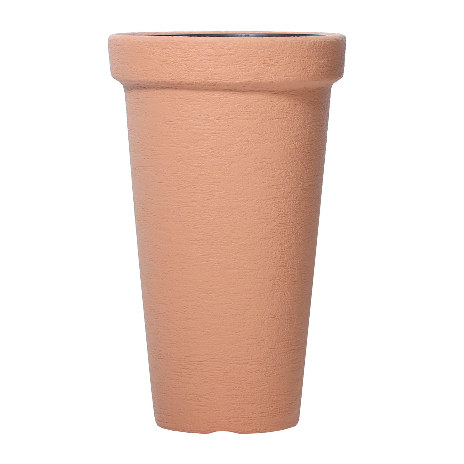 IMJ-Global Lot de 3 pots à fleurs ronds classiques tour en plastique Ø30 x 50 cm pour intérieur extérieur en terre cuite, volume 20 litres, design moderne