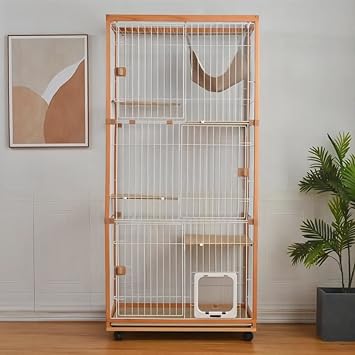 限定数のみ オーエスジェイ(OSJ) 猫ケージ キャットケージ 3段 木製