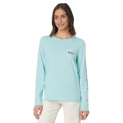 Vineyard Vines Logo Box Long Sleeve Pocket T Shirts Women
