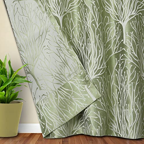 Image of Homestan Printed Door Curtains 9 Feet Long Set of 2, Parda 9 Feet Long with Grommet Design for Home Decor (9x4 Feet, Green)