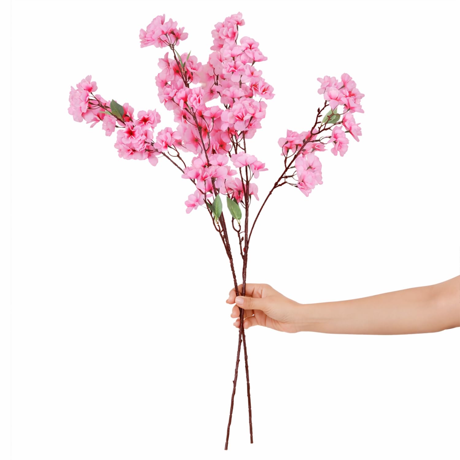 Sehaz Artworks Pink Cherry Blossom Artificial Flower for Vases Home Decor|Flower for Decoration|Artificial Flowers for Decoration|Fake Flowers for Vase|House Warming Gifts|1 Stem 90 CM (Without Vase)-image-40