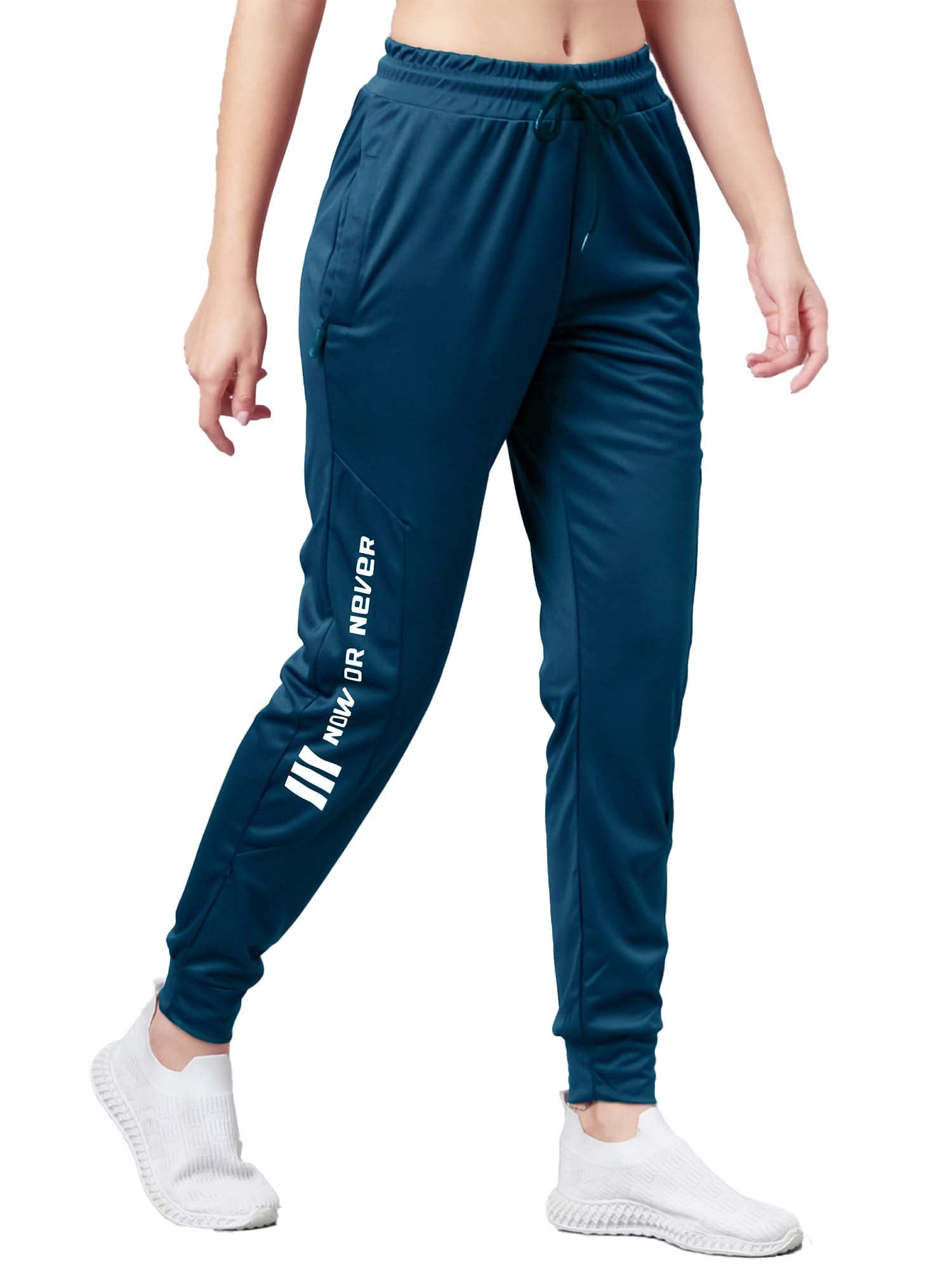 Women's Printed Maroon and White Polyester Slim Fit Trackpant-image-48
