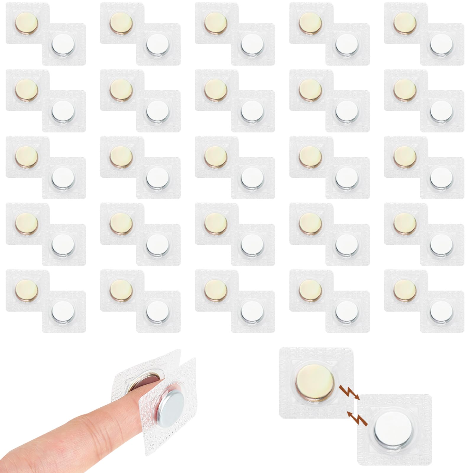 22 Stück Magnetknöpfe Zum Einnähen - Unsichtbare Verschlüsse 20x10mm