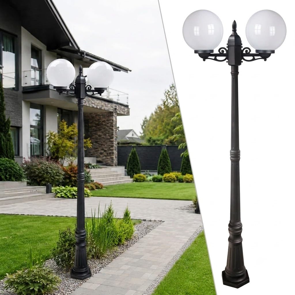 BARCELONA LED Farola Exterior Globo 2xE27 2,20m IP44