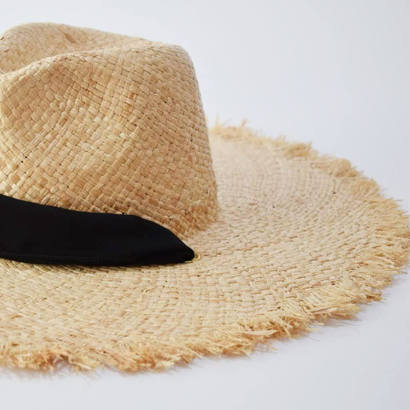 Sombreros de Rafia para Mujer Verano Correas de ala Ancha Sombreros para el Sol Sombreros de Playa