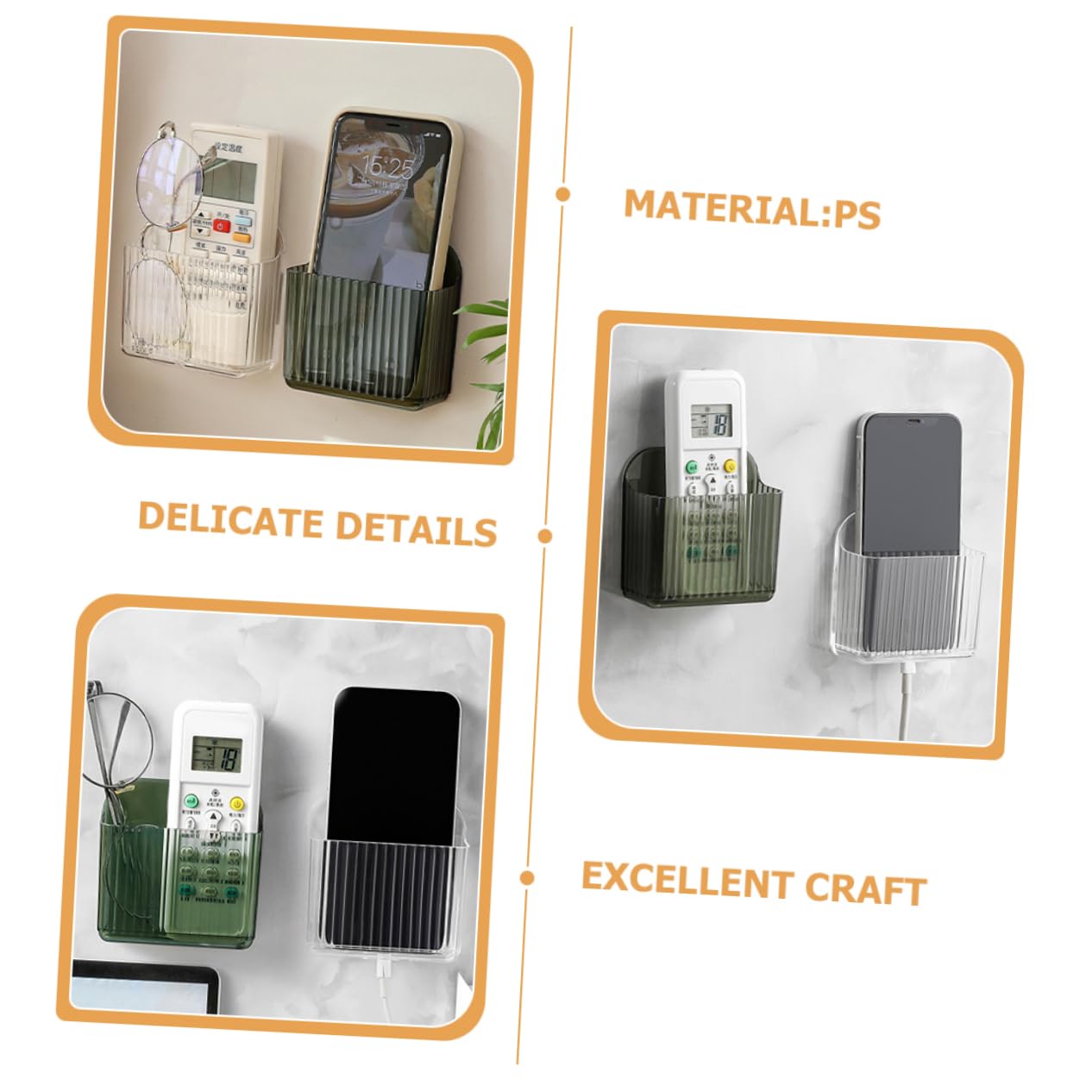 Ciieeo 5 Sätze Fernbedienungs Aufbewahrungsbox Transparenter Halter Organizer Selbstklebender Organizer Wandbehang Controller Aufbewahrung 2 Stück * 5