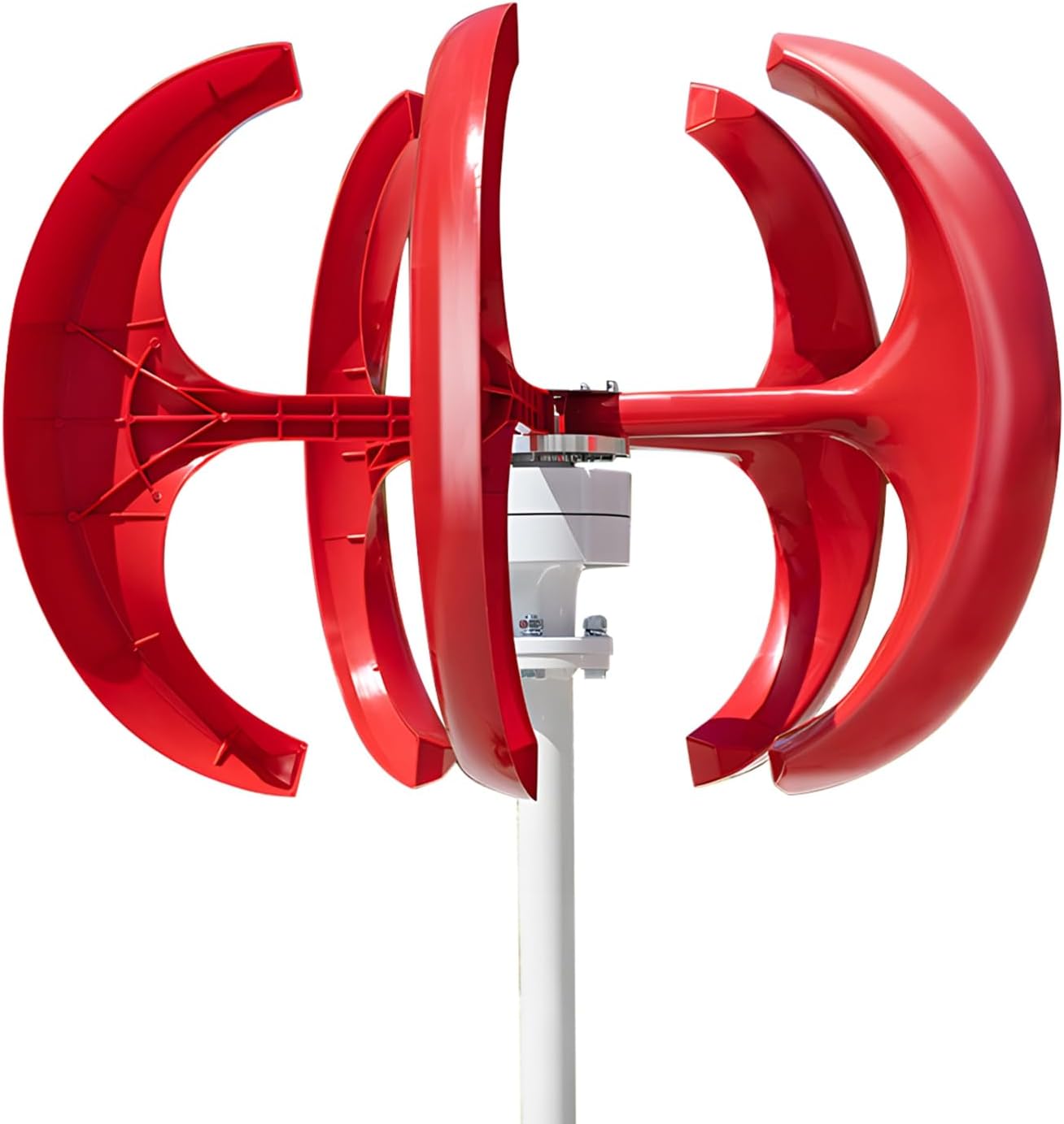 1000W 12V/24V Wind Turbine Generator – 5-Blade Permanent Magnet Kit Wind Power Generator, Inverter with Nylon Fiber Blades and Permanent Magnet Alternator for Home Red