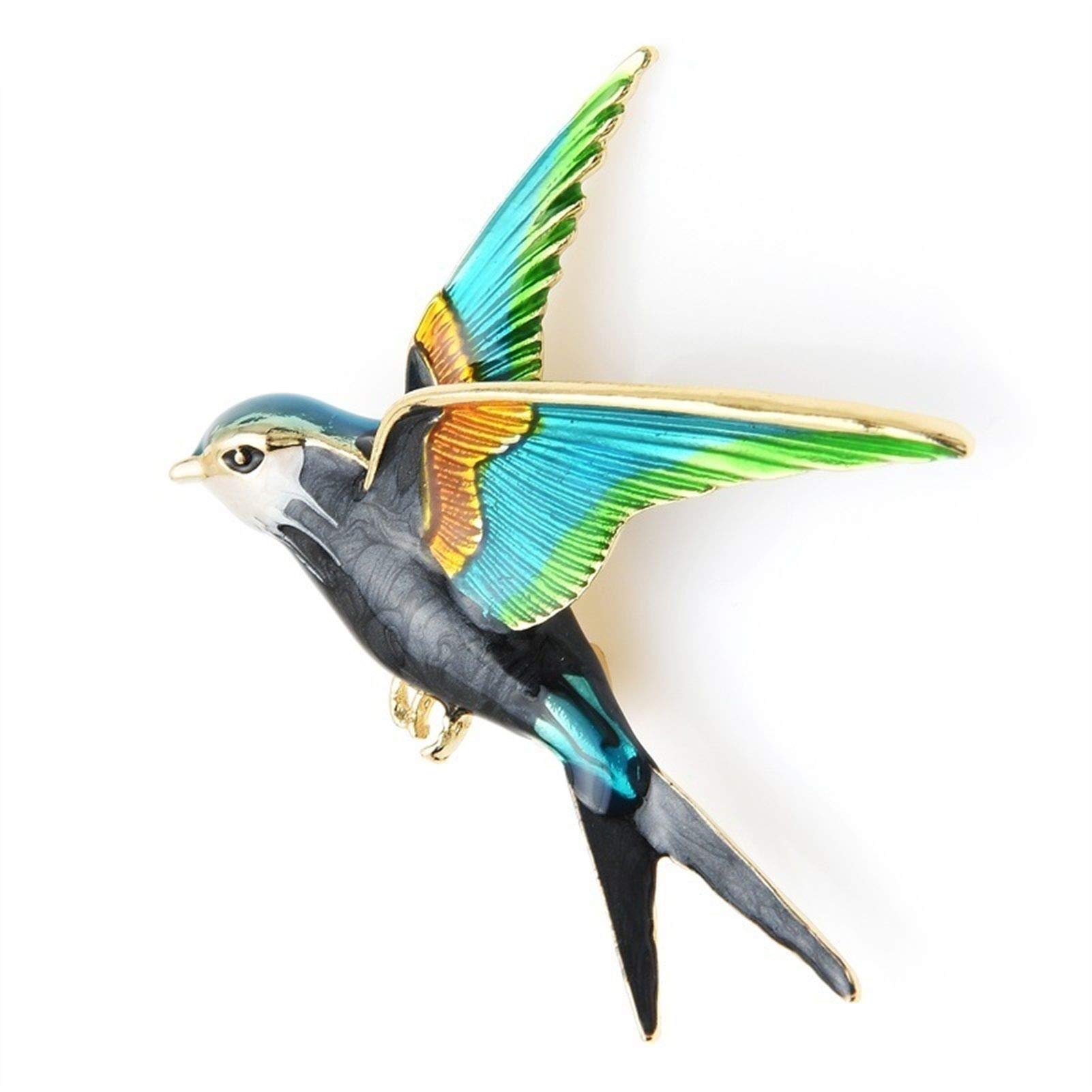 RWRAPS Brosche Fliegende Schwalbe Brosche Pins für Frauen Tier Vogel Broche Geschenk (Metallfarbe: Mehrfarbig) ()