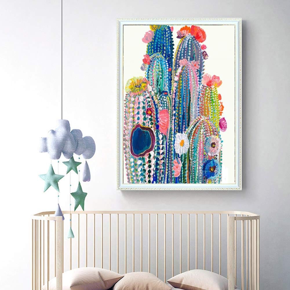 DIY 5D Diamond Painting by Numbers Kits, Colorful Cat, Full Drill Rhinestones Paint with Diamonds Crystal Diamond Art pbn