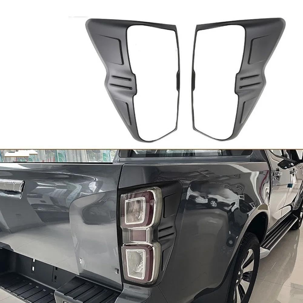 Cubierta de luz trasera Para Isuzu Para D-MAX 2021-2024: Cubierta De Luz Trasera Fibra Carbono Negra ABS Protector Faro Trasero Marco Y Accesorios protectores de luz trasera(Black Matte)