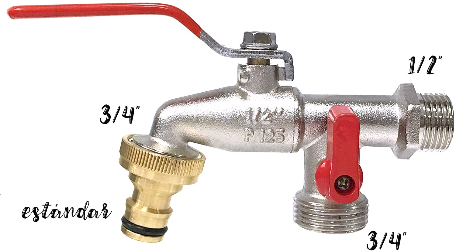 Aqua Control G6354 Premium Rubinetto da giardino a doppia uscita da 1/2 & quot & C4099O Programmatore d'irrigazione da giardino, per tutti i tipi di rubinetti, apertura a 0 bar. Vecchio C4099N