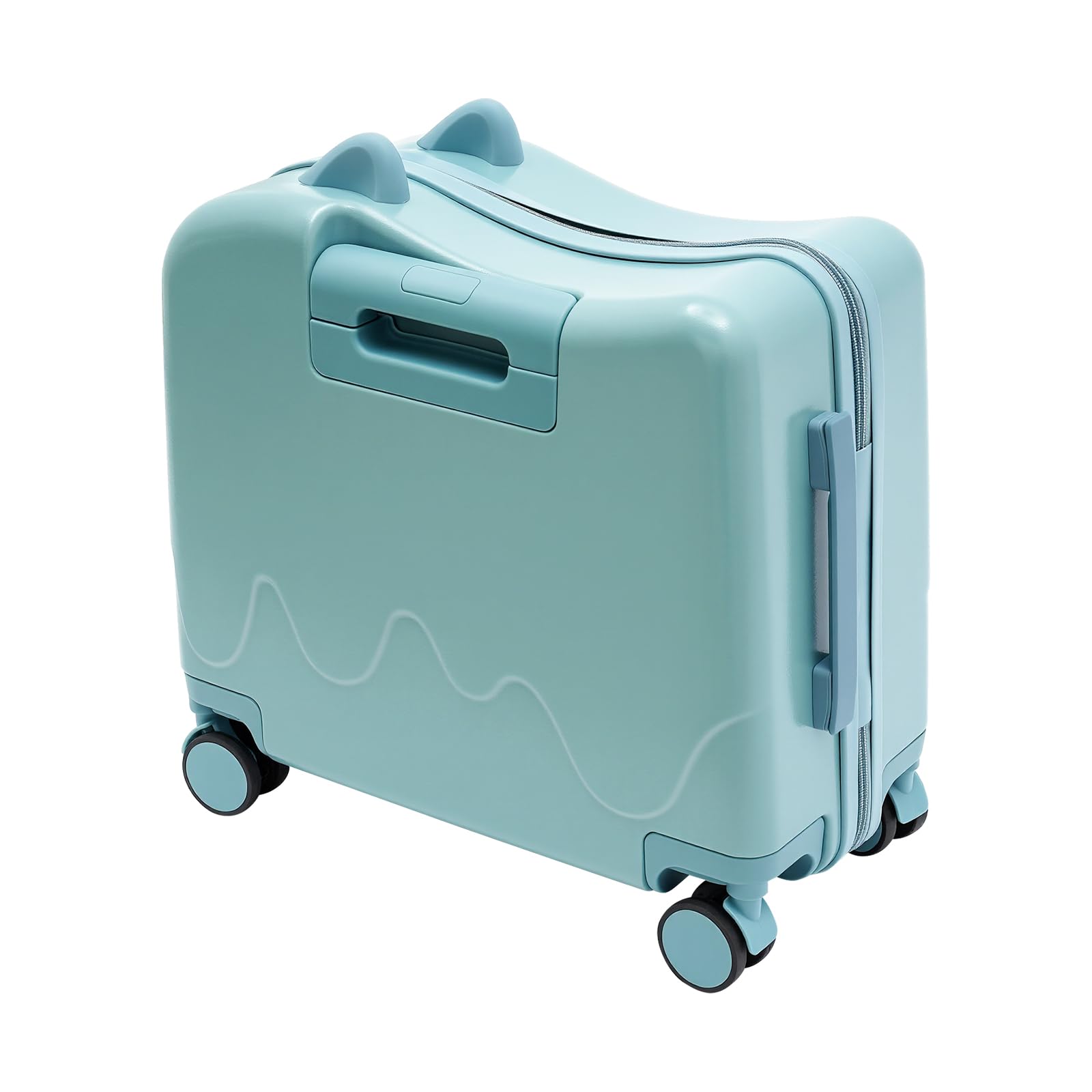 18 Zoll Kinderkoffer zum Draufsitzen, Kindertrolley Kindertrolley Kinder Reisekoffer mit Zugstange und Passwortschloss Rollkoffer Kinder Koffer für 3-6 Jahre Mädchen & Jungen 37L (Himmelblau)