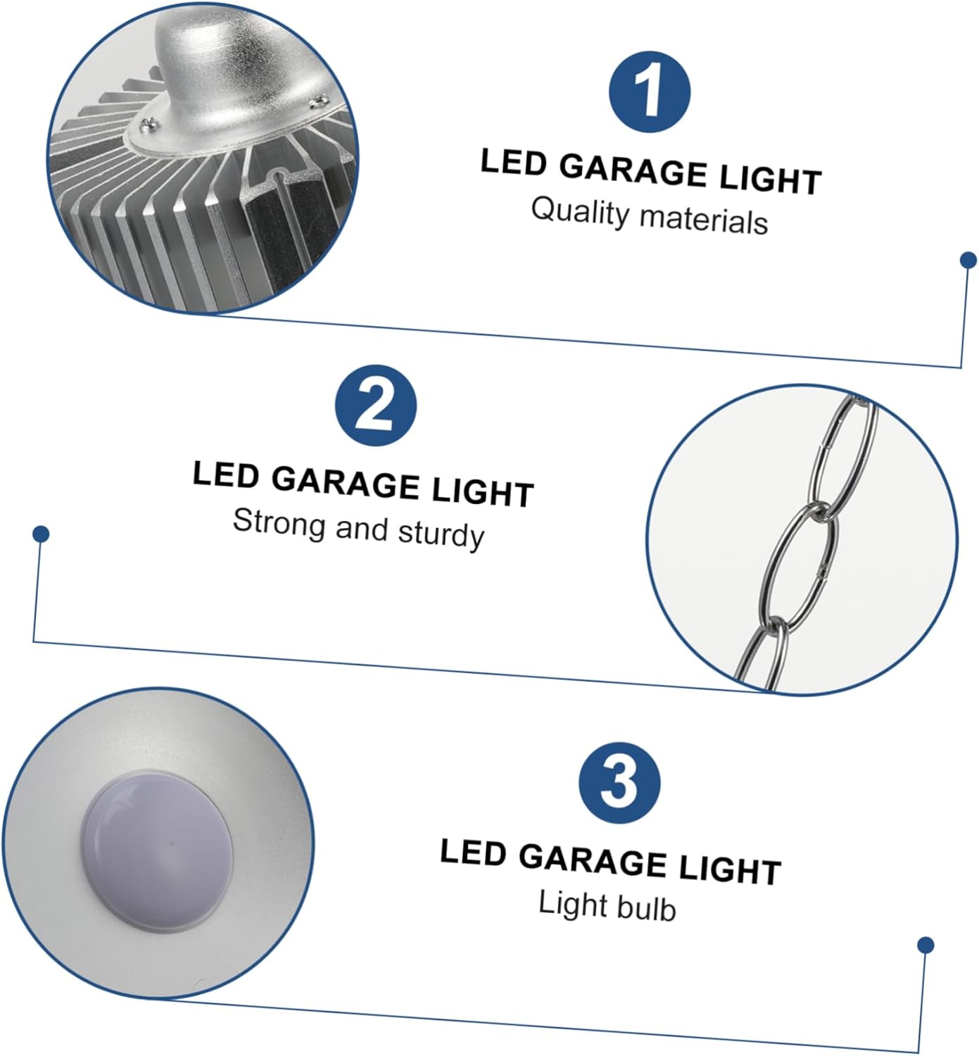 1pc Led Garage Light Industrial Workshop Light Frosted Lampshade for Energy Saving Long Lifespan for Garages Warehouses and Basements