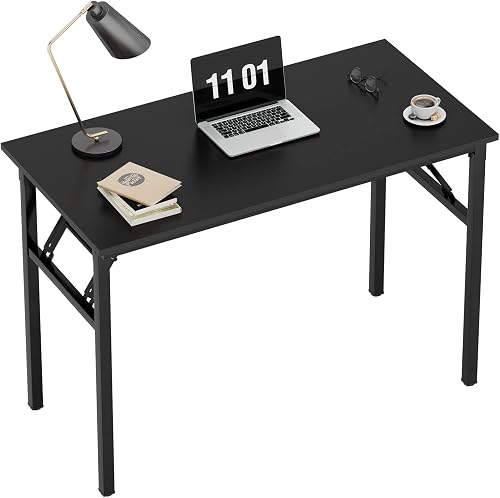 SDHYL Mesa de Trabajo Plegable para Ordenador de 80 x 40 cm Mesa de Conferencias para Oficina en Casa Negro