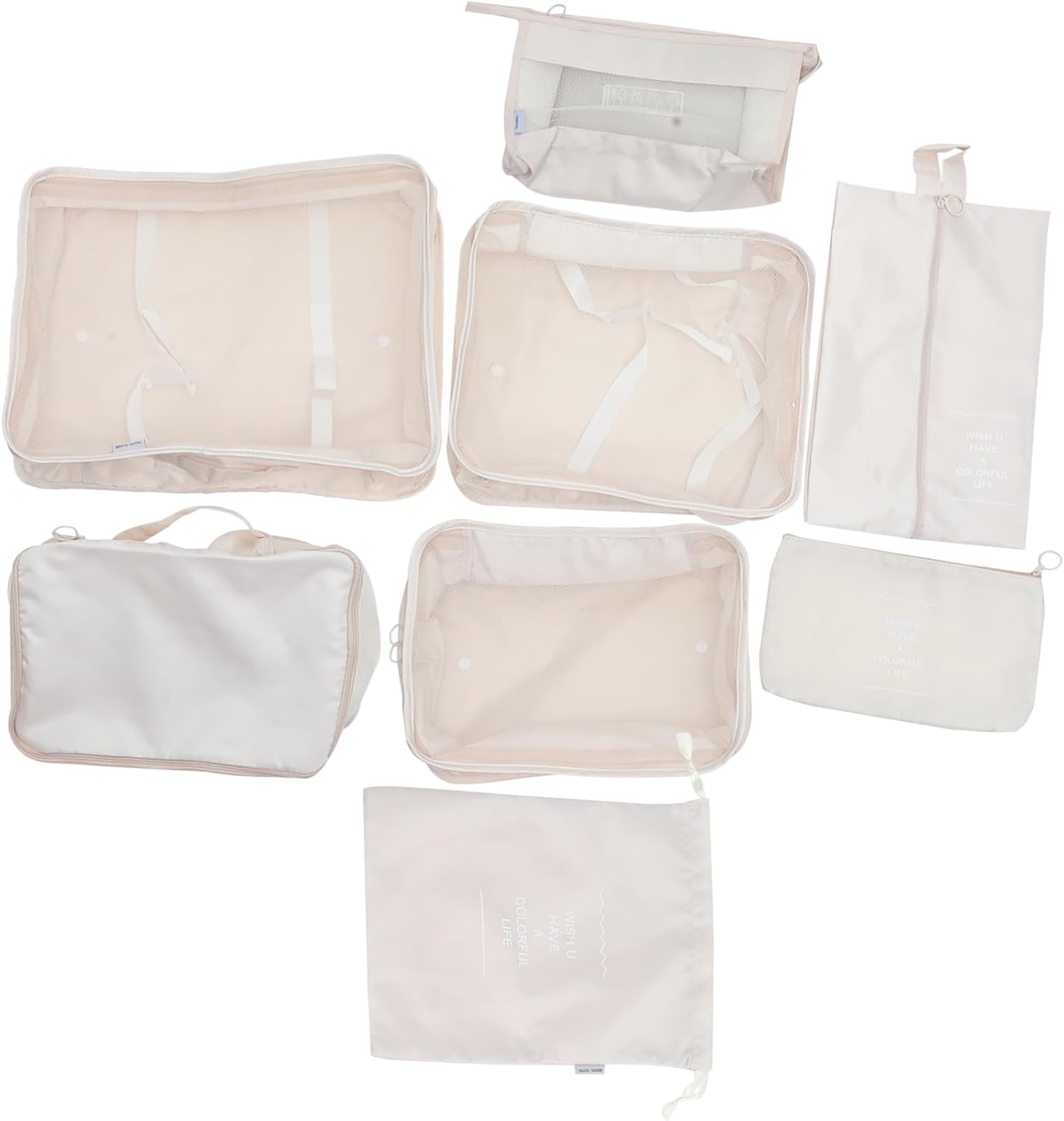 iplusmile Organizzatore Per Valigia Da Viaggio Borse Per Vestiti e Scarpe Set Organizer Inclusi Borsa Per Cosmetici e Articoli Da Toeletta Leggero e Pieghevole Per Viaggi Famiglia e Lavoro