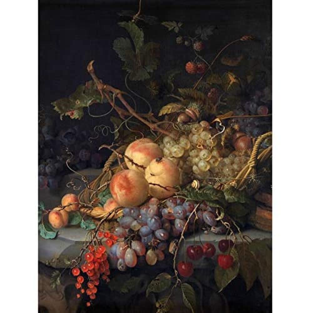 Artery8 Jacob Van Walscapelle Still Life Fruit Painting Art Print Canvas Premium Wall Decor Poster Mural