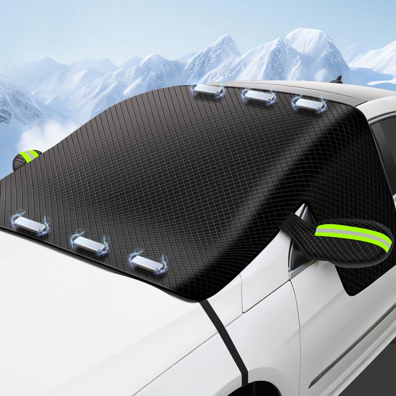 LKABXZ Protector de Parabrisas, para Dacia Dokker 2012-2021 Protector Parabrisas Hielo, Magnético Cubierta de Parabrisas, Parasol Coche Delantero,Black-260 * 114