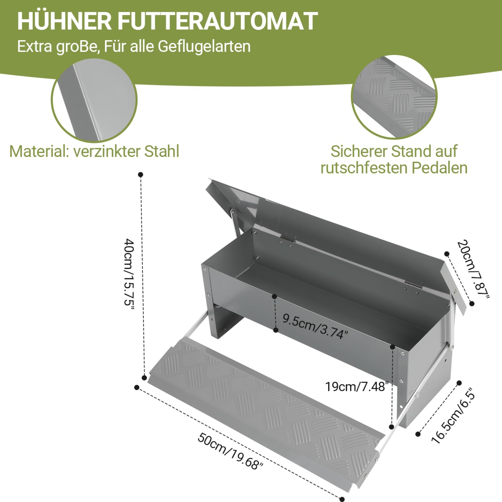 Hebitod Feedomatic Voederautomaat voor kippen, 5 kg, automatische