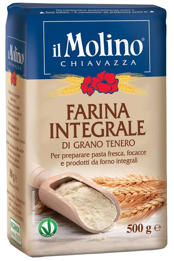 Molino Chiavazza - Premium Italian Wholemeal Bread Flour (500g, Pack of 2)