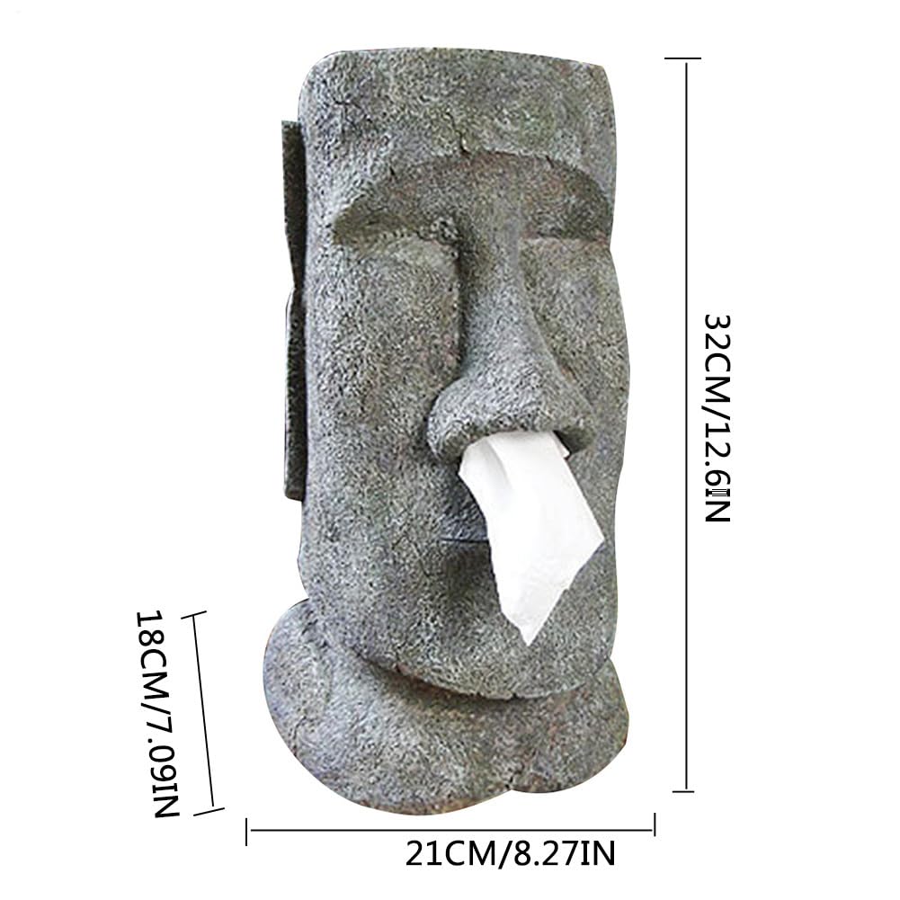 Faccia di pietra 'isola di Pasqua – 18 x 21 x 32 cm tessuto testa in