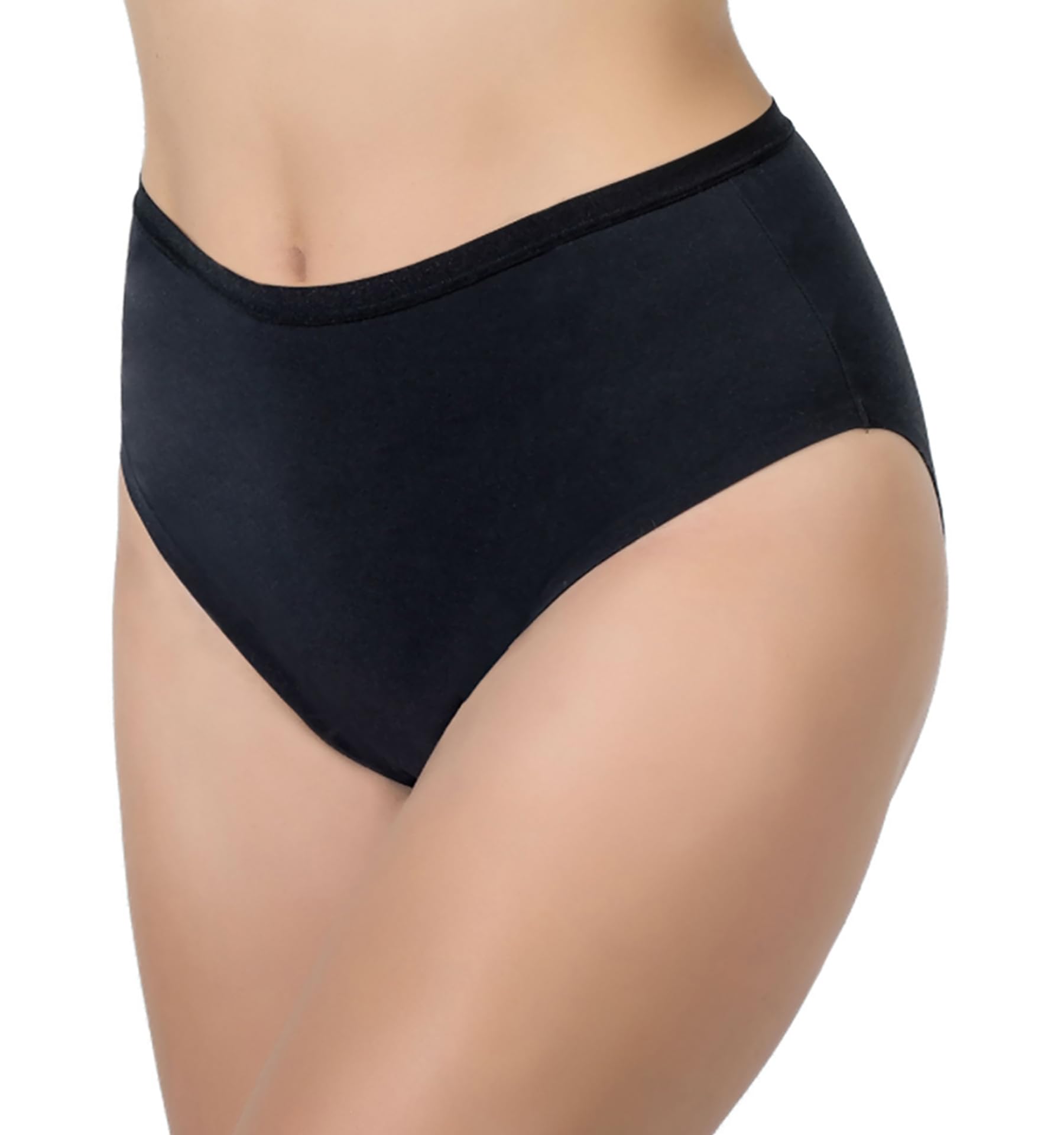 AIRCUTE Washable Urinary Incontinence Protective Underwear for Women Leak Proof Absorbent Reusable Panties 60ML 1 Pack (Black, 6X-Large)