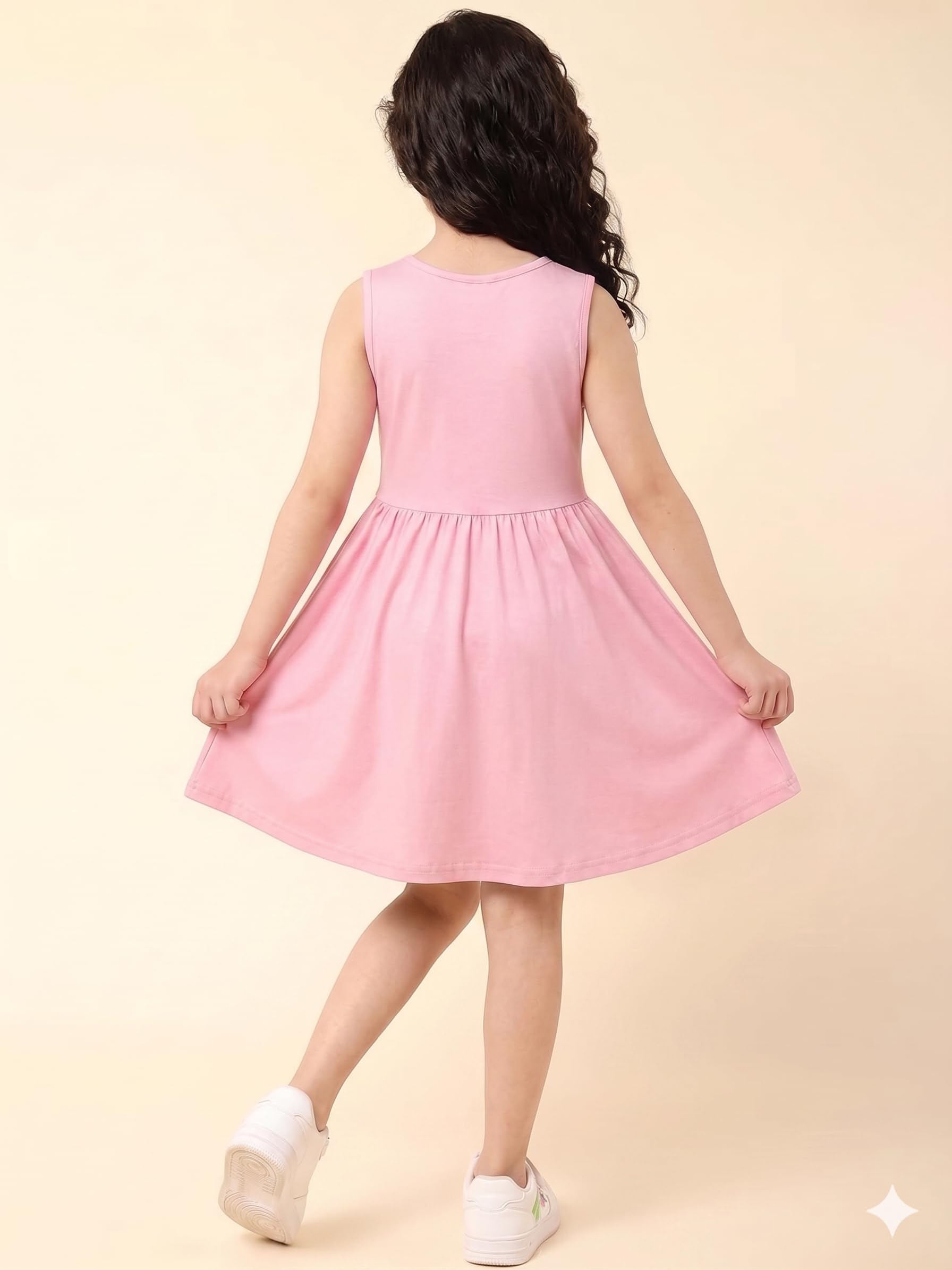A.T.U.N. (ALL THINGS UBER NICE) Vestido de princesa con estampado de castillo, elegante, sin mangas, tradicional, para cumpleaños, fiestas y ocasiones especiales