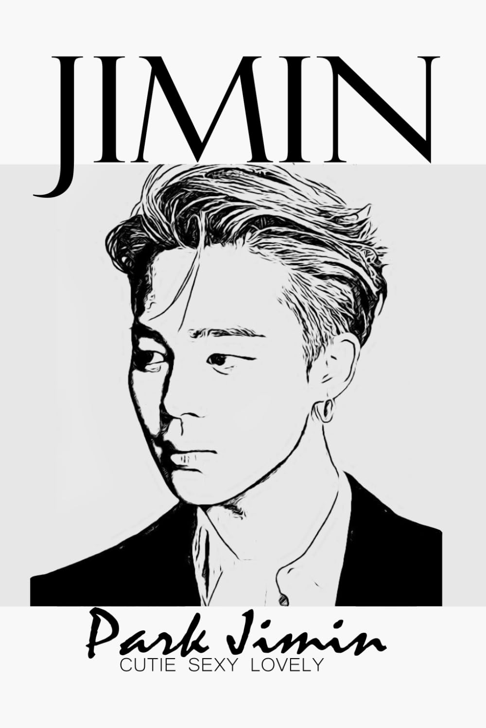 Jimin Notebook / Diary /Journal/Planner K-pop FanArt: 6x9 Inch, 100 Pages, Cream paper, Dotted lines.