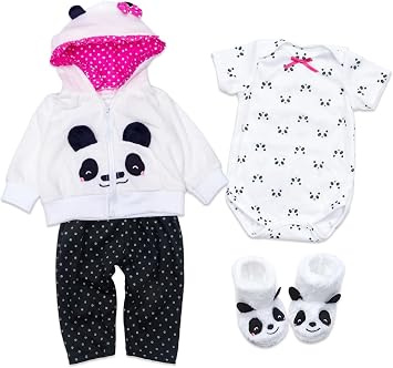 Reborn Baby Dolls Clothes Little Lion 6pcs Outfit Accessories for 17-23 Inch Newborn Baby Doll Girl&Boy Baby Doll Clothing Lion Design Element Set White