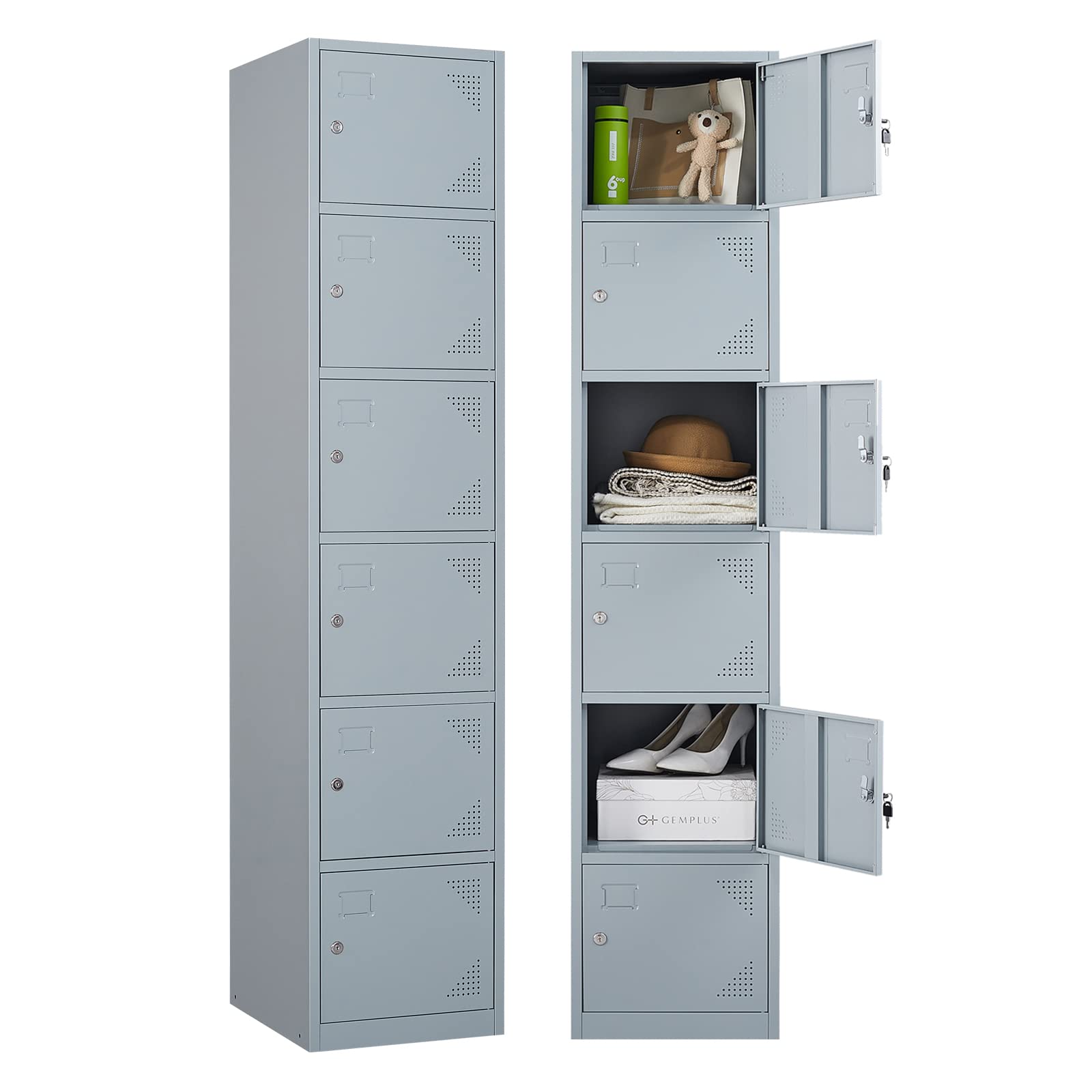 Stahlschrank Schließfachschrank Wertfachschrank Lagerschrank Metallspind Spind Fächerschrank Umkleideschrank Stahlblech Mehrzweckschrank Personalschrank Garderobenspind abschließbar 160 * 38 * 43cm