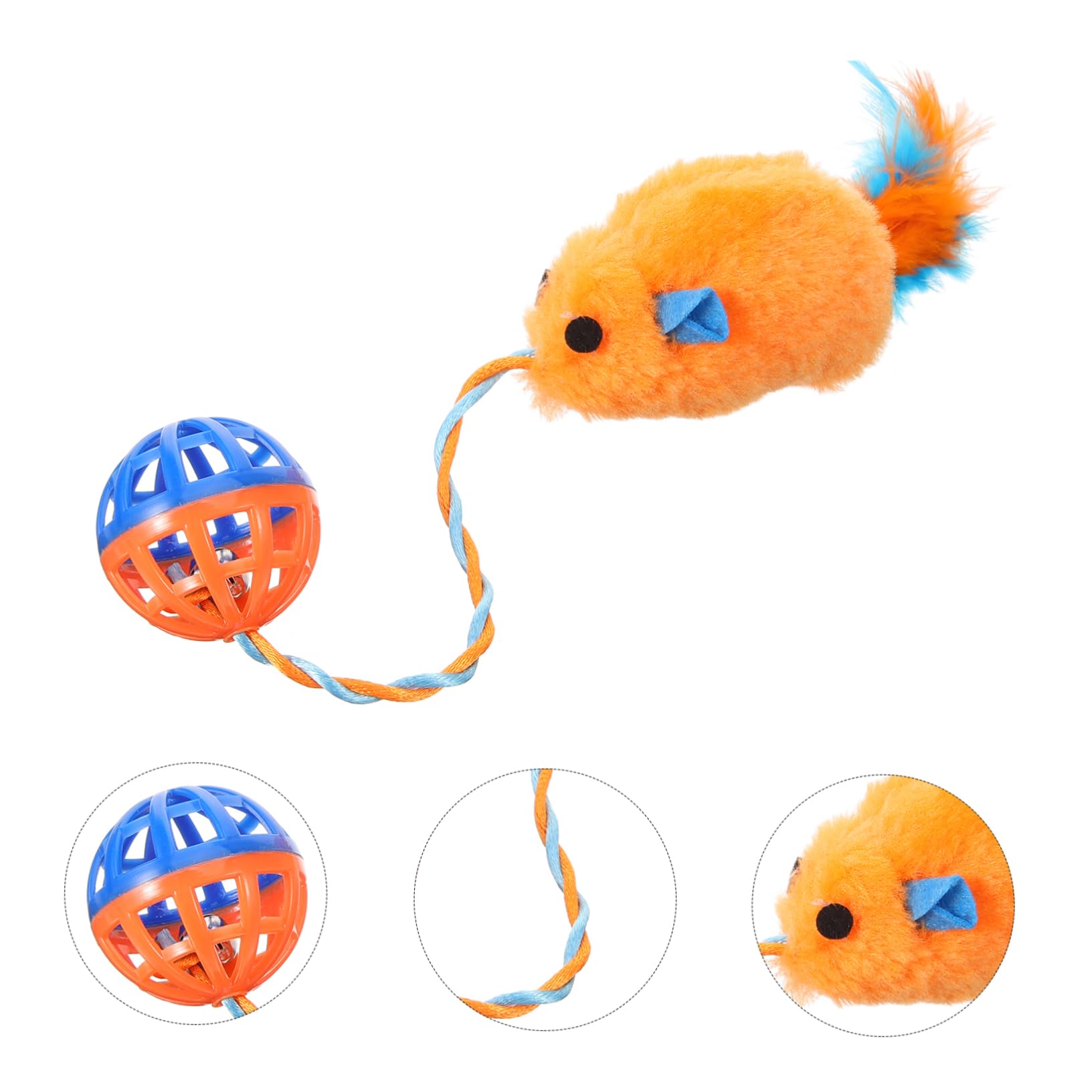 TOYANDONA Interactif Chat avec Clochette Plastique Morsures Balle Attrapeuse pour Entraînement Chaton et Divertissement Intérieur
