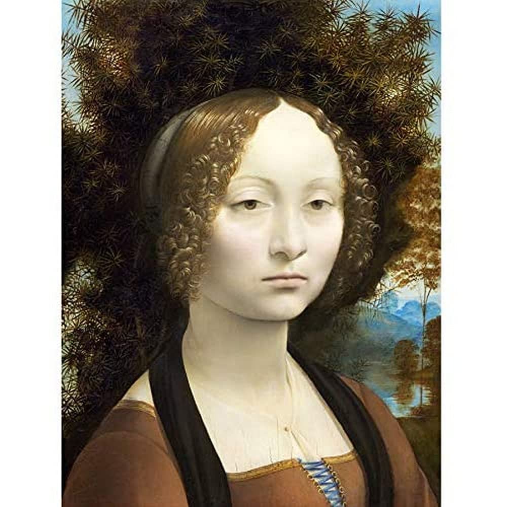 Da Vinci Ginevra De Benci Portrait Painting Unframed Wall Art Print Poster Home Decor Premium