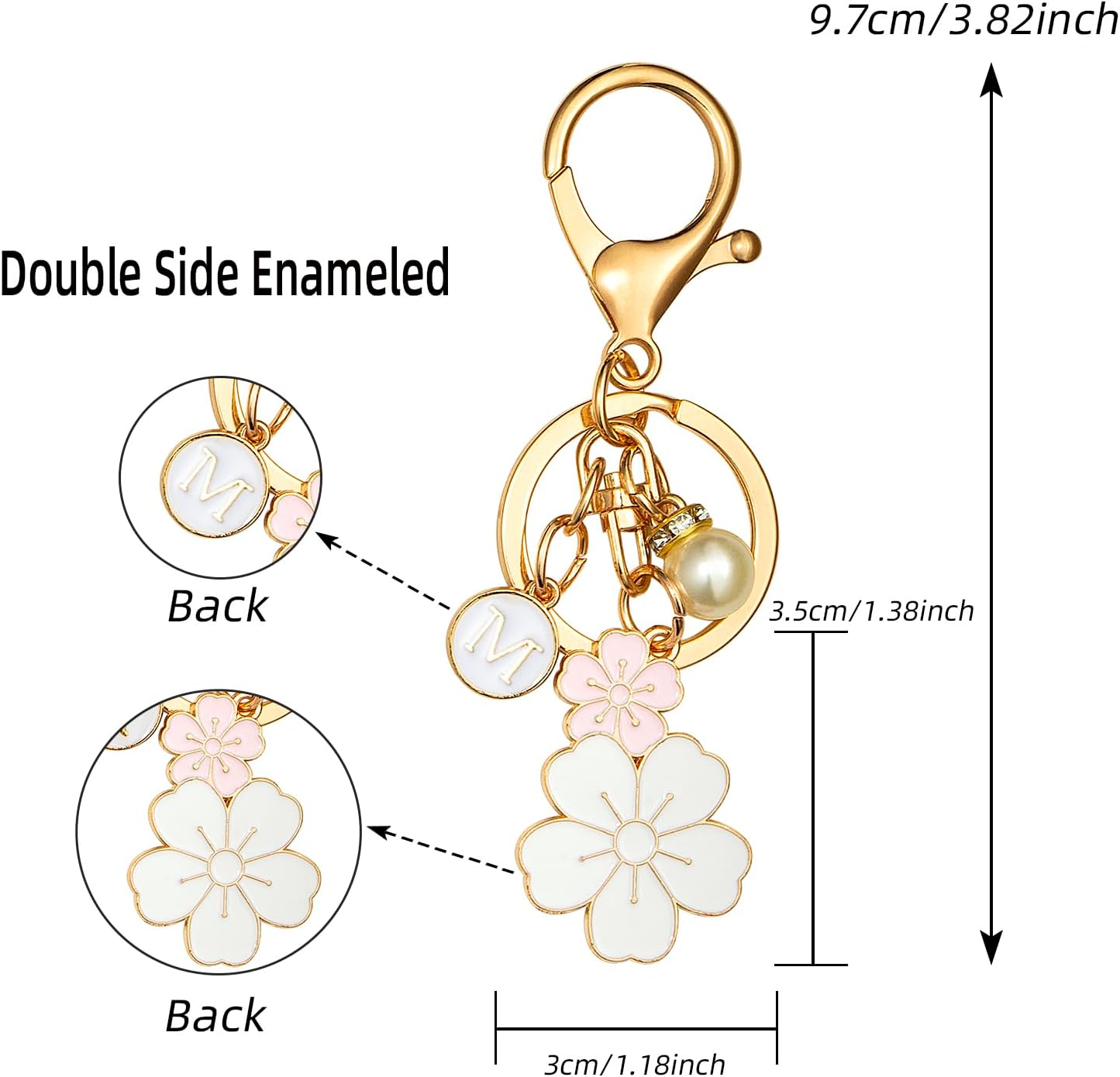 Cute Stainless Steel Gold Keychain Initial Letter Keys Charm Gifts for Women with Key Ring Purse Charms for Handbags - Image 2