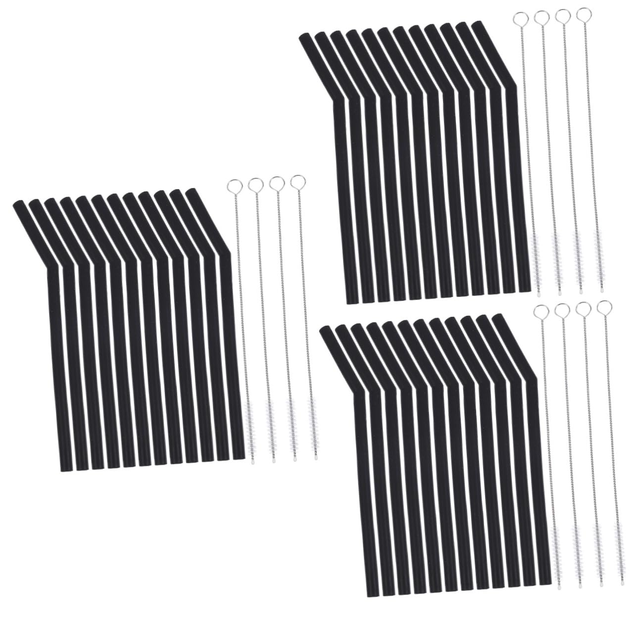 Healeved 48stücke Teiliges Set Wiederverwendbare Silikon-trinkhalme Mit Reinigungsbürsten Flexibles Lebensmittelechtes Material Für Getränke Bubble Tea Und Für Unterwegs