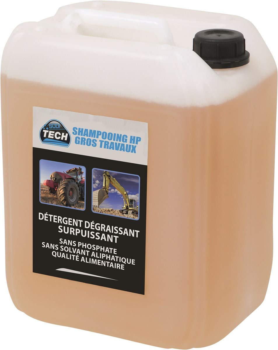 TOPCAR SHAMPOOING HP Gros TRAVAUX - Detergent DEGRAISSANT SURPUISSANT- 10L 14317