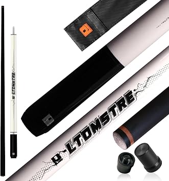 Little Monster Electro-Optic Carbon Fiber Pool Cue - 3 Pieces Jump Cue Pool Stick, Technology Low Deflection Billiard Pool Cue Stick 13.2mm Tip with PU Leather Bag