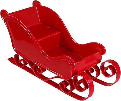 BESTOYARD Decoración de trineo de Navidad, centro de mesa, cuenco de centro de mesa de trineo de Navidad, bandeja de caramelo de Navidad, plato