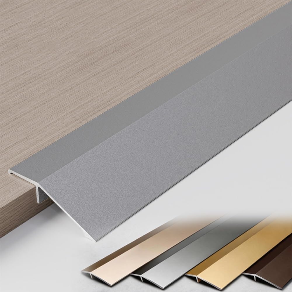Aluminum Floor Transition Strip Doorway Edge Trim | Door/Tile/Carpet to Tile Transition Strip for Carpet/Entry(Gray,36in(90cm))